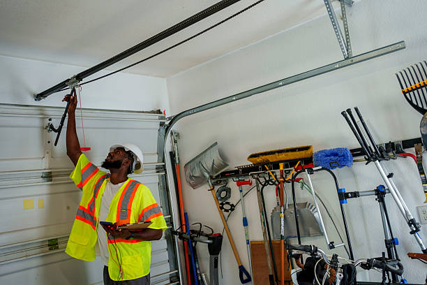 Professional Garage Door Panel Replacement technician working in Melville, NY